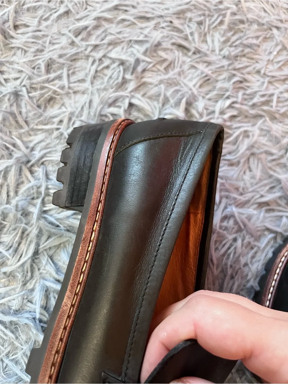 Madewell Classic Black Leather The Corinne Lugsole Penny Loafers Size 9 - Picture 6 of 8